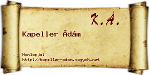 Kapeller Ádám névjegykártya